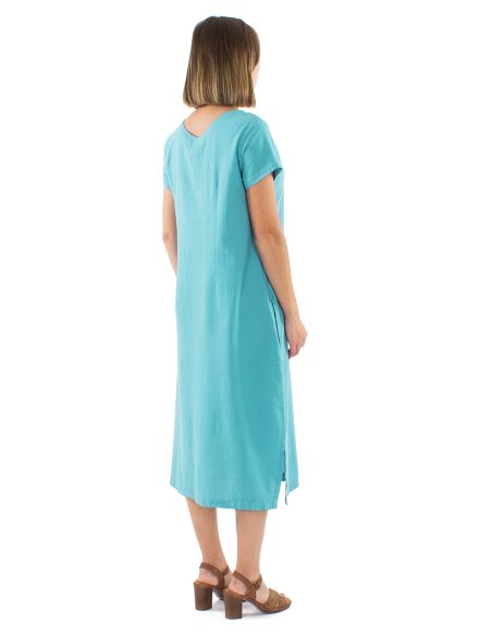 Robe longue coton sw manches courtes