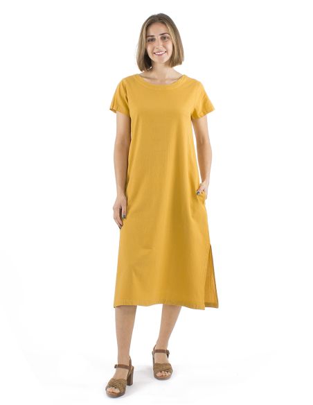 Robe longue coton sw manches courtes