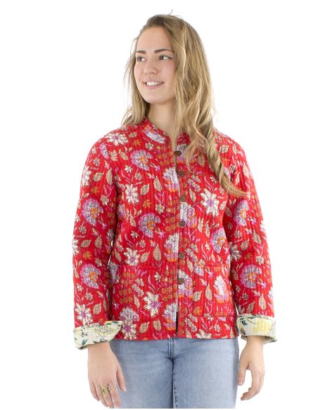 Veste coton réversible 2 imprimés manches longues