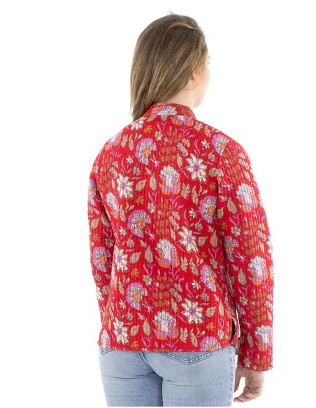 Veste coton réversible 2 imprimés manches longues