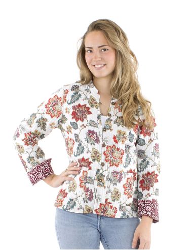 Veste coton réversible 2 imprimés manches longues