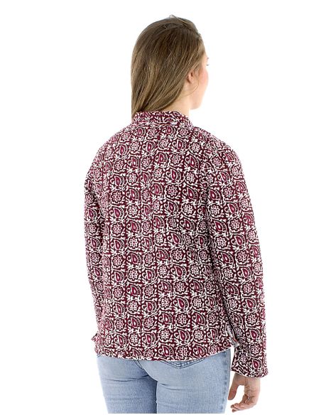 Veste coton réversible 2 imprimés manches longues