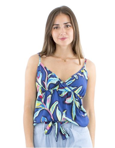 Top viscose bretelle dos élastique imprimé Jade