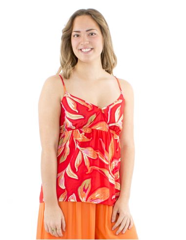 Top viscose bretelle dos élastique imprimé Jade