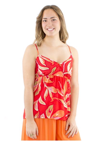 Top viscose bretelle dos élastique imprimé Jade