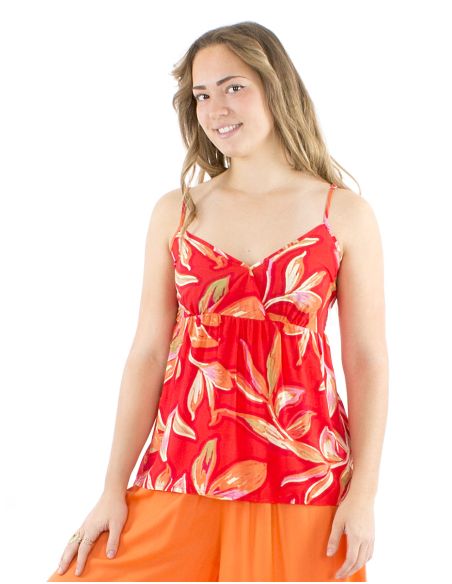 Top viscose bretelle dos élastique imprimé Jade