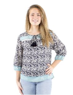 Chemisier voile de coton manches 3/4Block