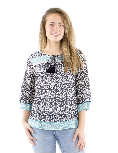 Chemisier voile de coton manches 3/4Block