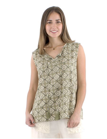 Débardeur coton Block imprimé 3012