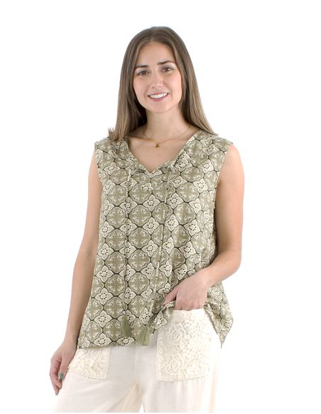 Débardeur coton Block imprimé 3012