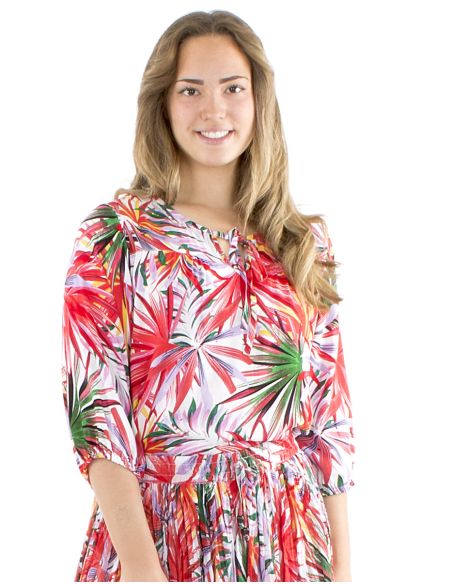 Chemisier viscose manches 3/4 imprimé Palma