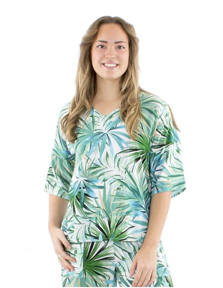 Chemisier viscose col V imprimé Palma