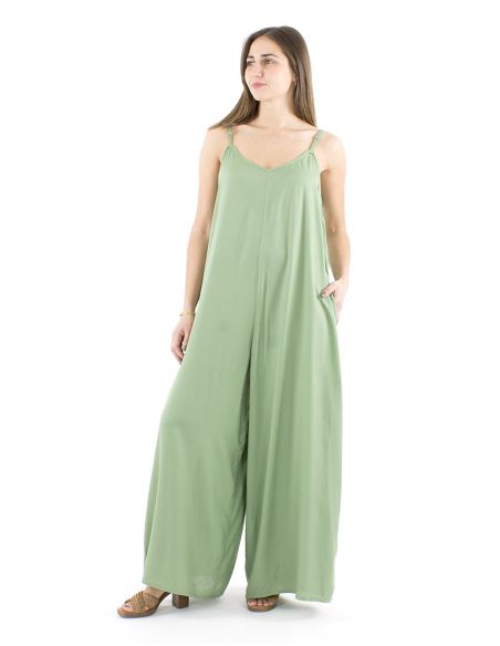 Salopette viscose unie bretelles
