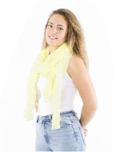 Foulard voile coton froissé uni fluo motif poissons 2