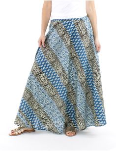 Jupe longue coton biais block 1/2 élastique imprimé 3009 2