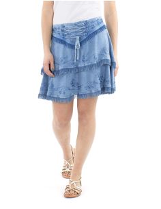 Mini jupe viscose SW franges 2