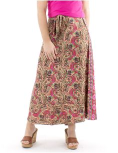 Jupe longue polyester sari portefeuille