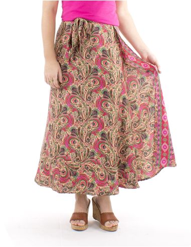 Jupe longue polyester sari portefeuille