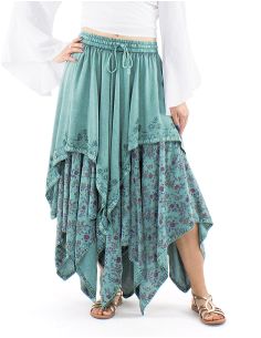 Jupe viscose SW princesse brodée bas pointes