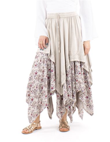 Jupe viscose SW princesse brodée bas pointes