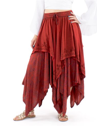 Jupe viscose SW princesse brodée bas pointes