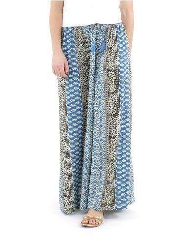 Pantalon coton block rayures patte def imprimé 3009