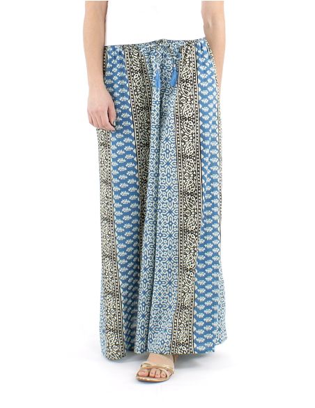 Pantalon coton block rayures patte def imprimé 3009