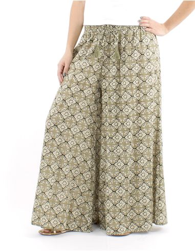 Pantalon coton block patte def imprimé 3012