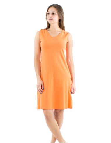 Robe maille 95% coton 5% élasthanne sans manches