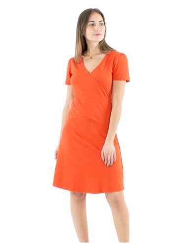 Robe maille 95% coton 5% élasthanne manches courtes