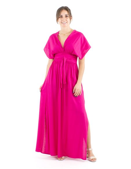 Robe viscose longue nouée dos