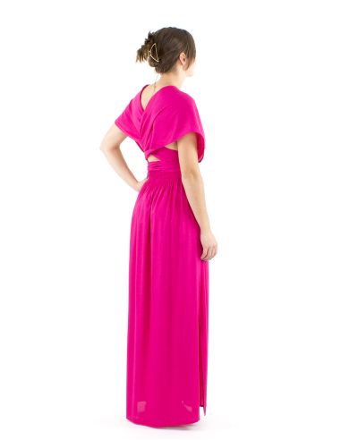 Robe viscose longue nouée dos