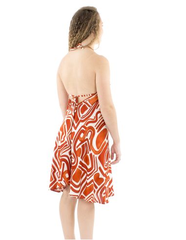Mini robe viscose dos nu imprimé Graffiti