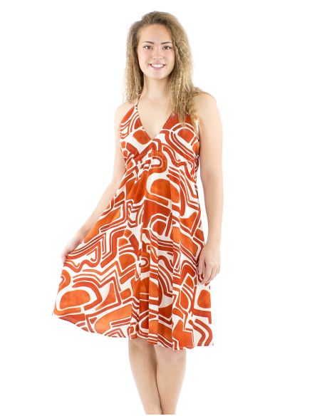 Mini robe viscose dos nu imprimé Graffiti