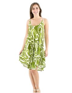 Mini robe viscose straps umbrella imprimé Graffiti