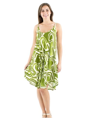 Mini robe viscose straps umbrella imprimé Graffiti