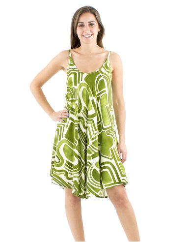 Mini robe viscose straps umbrella imprimé Graffiti