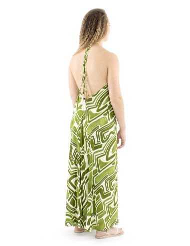 Robe longue viscose dos nu imprimé Graffiti