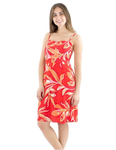 Robe viscose bretelles élastique dos imprimé Jade