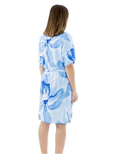 Robe viscose manches courtes ceinture imprimé Orchidee