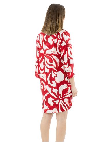 Robe viscose boutonnée imprimé Rumba manches 3/4 retroussables