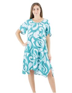 Robe viscose large manches courtes mama imprimé Rumba