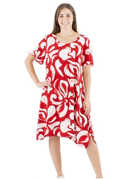 Robe viscose large manches courtes mama imprimé Rumba