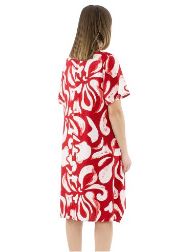 Robe viscose large manches courtes mama imprimé Rumba