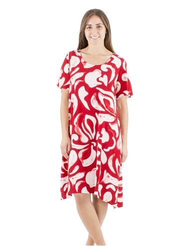 Robe viscose large manches courtes mama imprimé Rumba