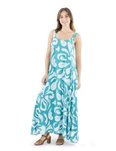 Robe viscose longue bretelles larges imprimé Rumba