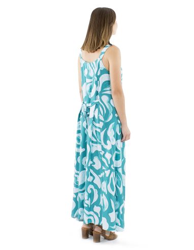 Robe viscose longue bretelles larges imprimé Rumba