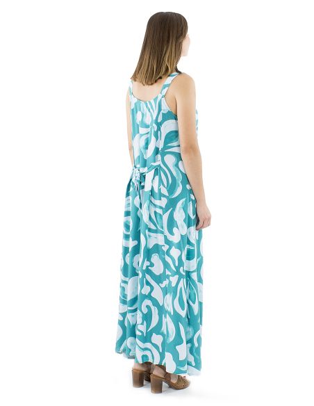 Robe viscose longue bretelles larges imprimé Rumba