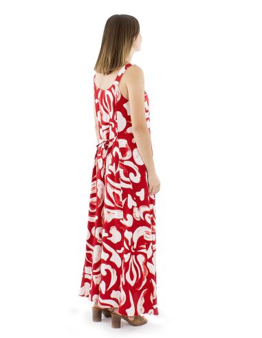 Robe viscose longue bretelles larges imprimé Rumba