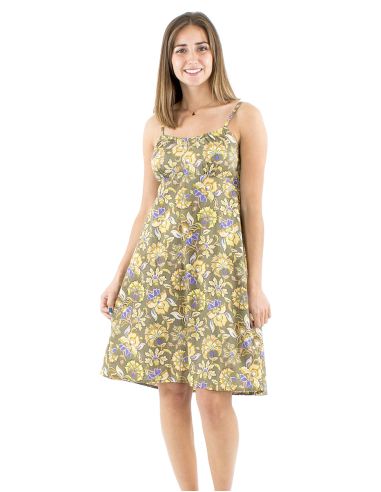 Robe coton bretelles élastique dos imprimé Iris